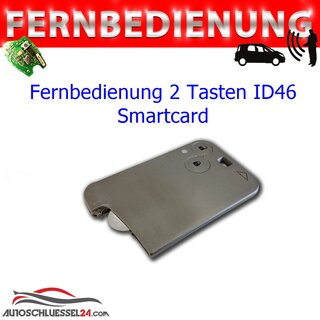 Ersatz Fernbedienung geeignet fr Renault - 2 Tasten 433 MHz, ID46 Smartcard  geeignet fr Laguna, Espace
