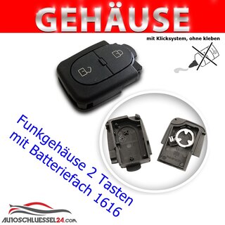Ersatz Funkgehuse geeignet fr Audi - 2 Tasten 1616 mit Batteriefach