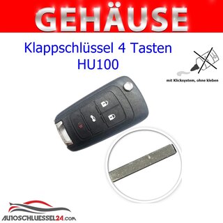 Ersatz Klappschlüssel  geeignet für Chevrolet  - 4 Tasten HU100  geeignet für Cruze und Aveo