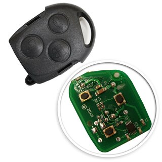 Ersatz Fernbedienung geeignet für Ford  - 3 Tasten - 433 MHz mit Carbon Transponder 4D63, Transit Connect, Focus, Mondeo, C-Max, S-Max, Fiesta