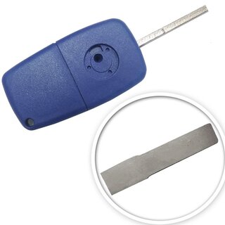 Ersatz Klappschlüssel geeignet für Fiat - 3 Tasten in blau