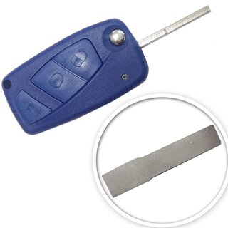 Ersatz Klappschlüssel geeignet für Fiat - 3 Tasten in blau