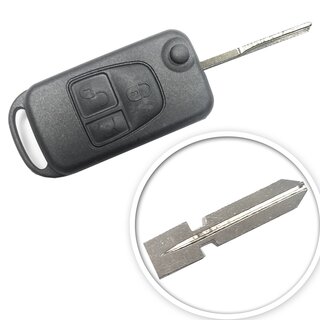 Ersatz Klappschlüssel geeignet für Mercedes Benz - 3 Tasten HU39