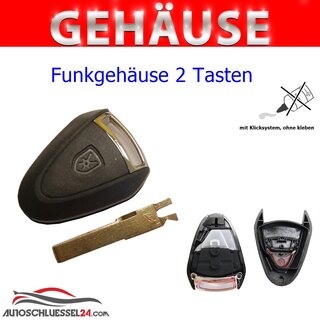 Ersatz Funkgehäuse geeignet für Porsche - 2 Tasten, HU66