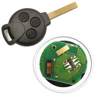 Ersatz Fernbedienung geeignet fr Smart  - 3 Tasten - 434 MHz ForTwo