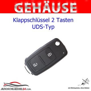 Ersatz Klappschlüssel geeignet für Volkswagen - 2 Tasten UDS-Typ, HU66