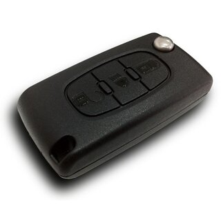 Ersatz Klappschlüssel geeignet für Citroen - 3 Tasten VA2 Fernlicht mit Batteriefach