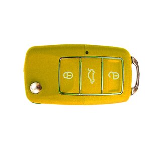 Ersatz Gehäuse für Volkswagen - 3 Tasten Luxury Keydiy Gelb