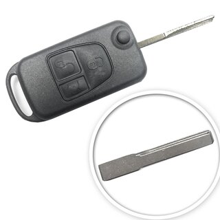 Ersatz Klappschlüssel geeignet für Mercedes Benz - 3 Tasten mit HU64