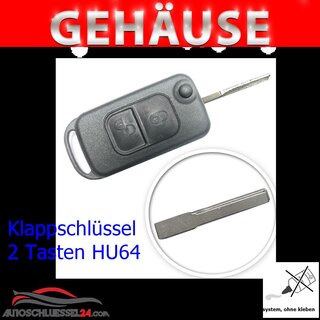 Ersatz Klappschlüssel geeignet für Mercedes Benz - 2 Tasten mit HU64