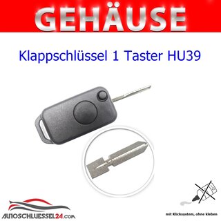 Ersatz Klappschlüssel geeignet für Mercedes Benz - 1 Taste  mit HU39