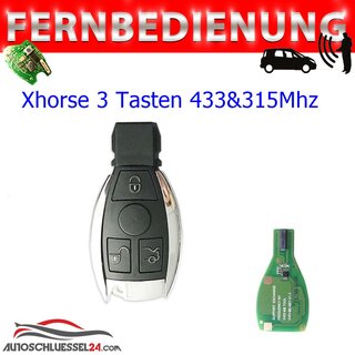 Ersatz Fernbedienung geeignet für Mercedes Benz - 3 Tasten 433 & 315 MHz  XHORSE