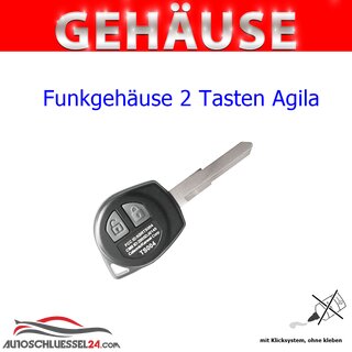 Ersatz Funkgehäuse geeignet für Opel  - 2 Tasten Agila
