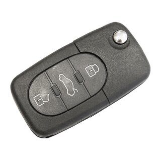 Ersatz Klappschlüssel geeignet für Volkswagen - 3 Tasten oval mit Batteriefach 2032, HU66