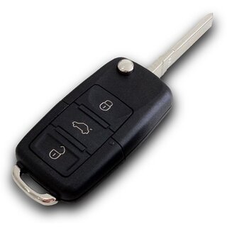 Ersatz Klappschlüssel geeignet für Volkswagen - 3 Tasten eckig mit Batteriefach 2032, HU66