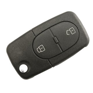 Ersatz Klappschlüssel geeignet für Volkswagen - 2 Tasten oval mit Batteriefach 1616