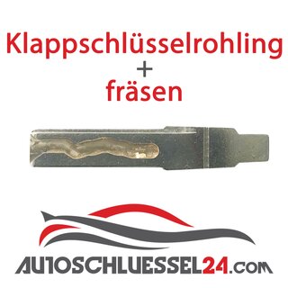 Ersatz Klappschlsselgehuse geeignet fr Volkswagen - 2 Tasten oval mit Batteriefach 1616