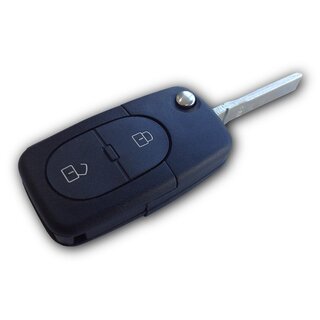 Ersatz Klappschlssel geeignet fr Volkswagen - 2 Tasten oval mit Batteriefach 2032, HU66