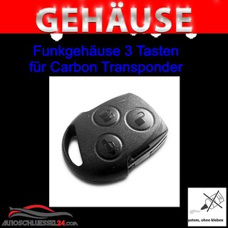 Ersatz Funkgehäuse geeignet für Ford - 3 Tasten geeignet für Carbon Transponder Focus