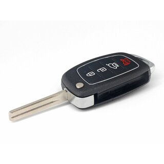 Ersatz Klappschlssel  geeignet fr Hyundai  - 4 Tasten TOY40 mit Panic Button geeignet fr i20, i30