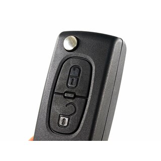 Ersatz Klappschlüssel geeignet für Peugeot/Citroen 2 -  Tasten ohne Batterieplatz