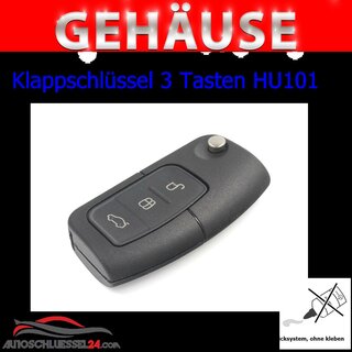 Ersatz Klappschlüssel geeignet für Ford - 3 Tasten HU101, Focus 2005-2011, Fiesta 2008-2011, C-Max 2003-, Mondeo 2007-2011, 
S-Max 2006-, Kuga 2008-, Galaxy 2006-2011