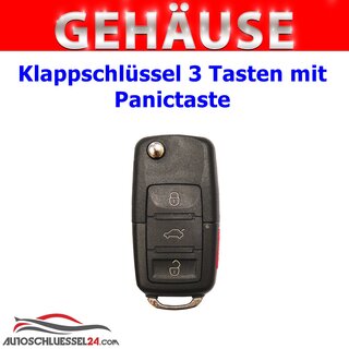 Ersatz Klappschlsselgehuse geeignet fr VW Toureg - 3 Tasten + Panictaste