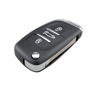 Ersatz Umbaugehuse geeignet fr Peugeot  - 3 Tasten HU83 DS Model ohne Batterie Fach