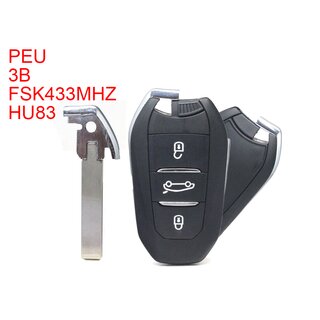 Ersatz Fernbedienung geeignet für Peugeot - 3 Tasten 433...