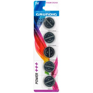 Lithium-Knopfzelle GRUNDIG CR2430, 3V, 5er-Set