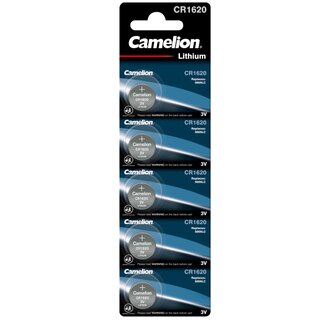 Knopfzelle CAMELION, CR1620 3,0V, Lithium, 5er Set