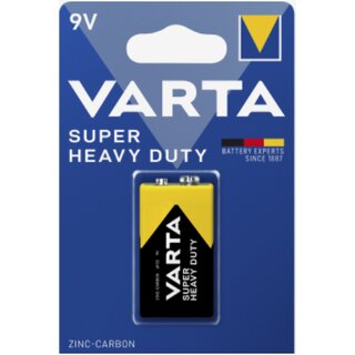 9 V E-Block Batterie von  VARTA  Zink-Kohle, 6F22