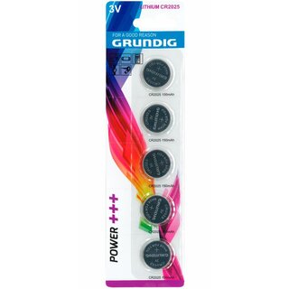 Knopfzelle GRUNDIG CR2025 Batterie, 5er Set