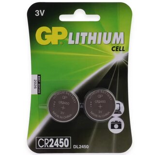 GP Knopfzelle, CR2450, Lithium, 3 V, 2 Stck