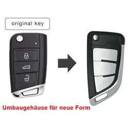 Ersatz Klappschl�sselgeh�use geeignet f�r Volkswagen - 3...